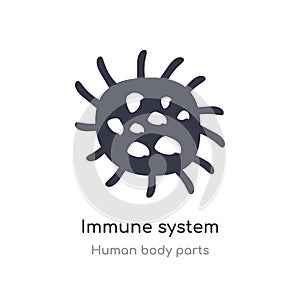 immune system outline icon. isolated line vector illustration from human body parts collection. editable thin stroke immune system