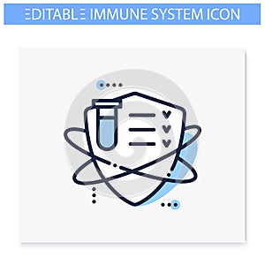 Immune system testing line icon