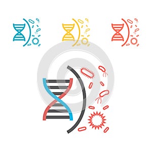 Immunity system line icon. Human immune system vector design. Virus and bacteria illustration