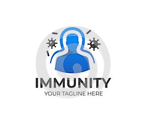 Immunity system logo template. Human immune system vector design