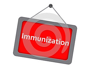 immunization sign on white