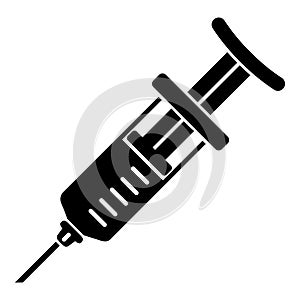 Immunization syringe icon, simple style photo