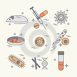 Immunology research icons