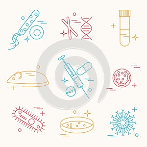 Immunology research icons