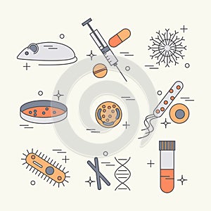 Immunology research icons photo
