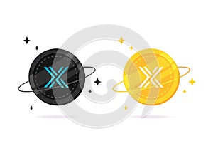 Immutable X IMX coin flat icon isolated on white background