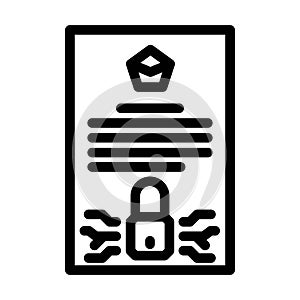immutable record decentralized application line icon vector illustration