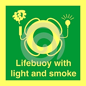 IMO SOLAS IMPA Safety Sign Image - Lifebuoy light and smoke