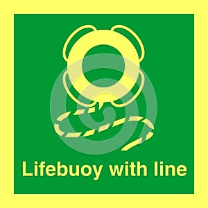 IMO SOLAS IMPA Safety Sign Image - Lifebuoy with line photo