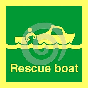 IMO SOLAS IMPA Safety Sign Image - Rescue Boat Emergency