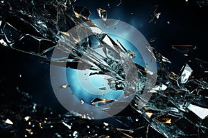 Impact Aesthetics: The Dynamic Art of Glass Breaking – AI Generated 55