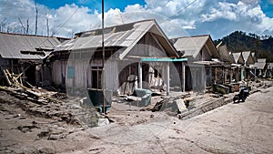 the impact of the eruption of the volcanic ash cloud of Mount Semeru in East Java, Indonesia