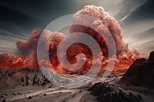 Impact event asteroid explosion. Generate ai