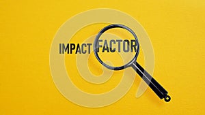Impact factor is shown using the text and magnifying glass