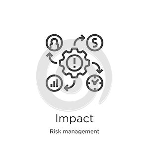 impact icon vector from risk management collection. Thin line impact outline icon vector illustration. Outline, thin line impact