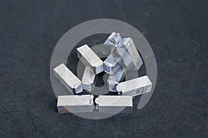 Impact test by striking a standard sized test piece until it fractures. To study about the impact strength photo