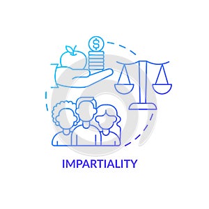 Impartiality and social relations concept icon. photo
