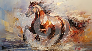 Impasto Oil Painting Of A Running Horse By Andrew Atroshenko