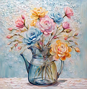 Impasto Pretty Flower Bouquet In Pitcher