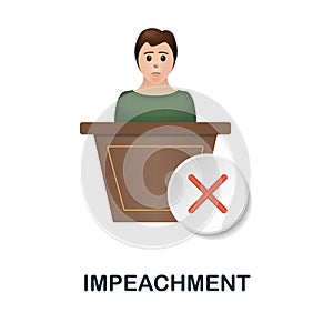 Impeachment icon. 3d illustration from economic crisis collection. Creative Impeachment 3d icon for web design
