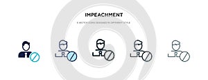 Impeachment icon in different style vector illustration. two colored and black impeachment vector icons designed in filled,