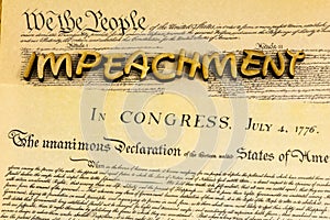 Impeachment presidential USA constitution Declaration Independence document