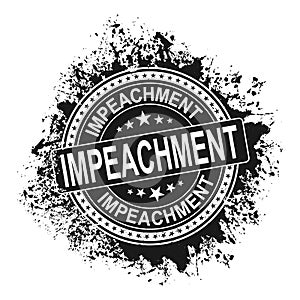 Impeachment. Stamp.black grunge approved sign. Vector