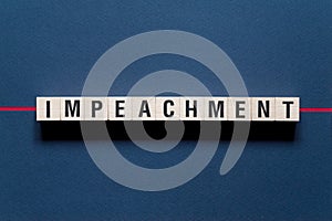 Impeachment word concept on cubes