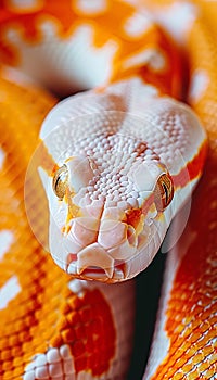 Impending danger snake in the desert ready to strike, a perilous moment in the wilderness photo