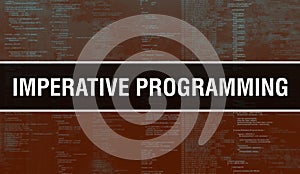 Imperative programming with Digital java code text. Imperative programming and Computer software coding vector concept.