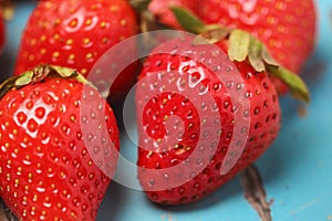 Imperfect fresh organic strawberries