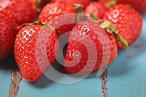 Imperfect fresh organic strawberries