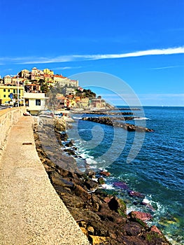 Imperia city, Liguria region, Italy. Sea, sun, tourism and peace