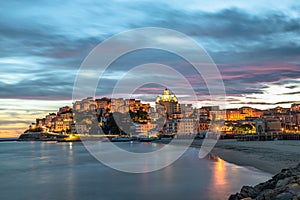 Imperia Porto Maurizio at sunset