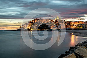 Imperia Porto Maurizio at sunset photo