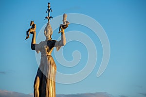 Imperia statue at the entrance of the harbor of Konstanz, Germany.