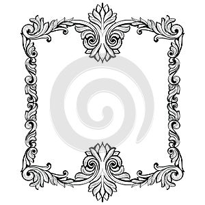 Imperial Baroque Mirror frame. Vector French Luxury rich intricate ornaments and crystals. Victorian Royal Style decor