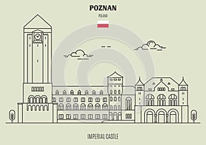 Imperial Castle in Poznan, Poland. Landmark icon