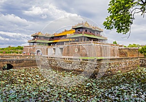 Imperial citadel of Hue entering through the meridian gate, Vietnam