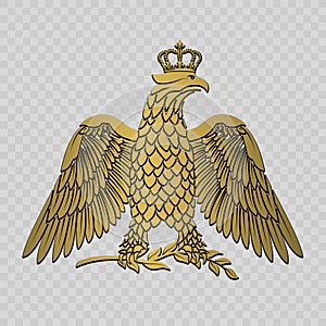 Imperial eagle with a laurel branch in its talons