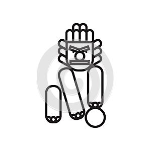 Imperial guardian lion icon vector sign and symbol isolated on w