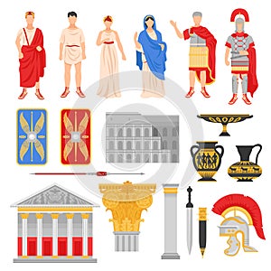 Imperial Rome Icons Set