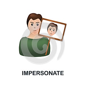 Impersonate icon. 3d illustration from harassment collection. Creative Impersonate 3d icon for web design, templates