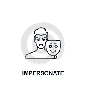 Impersonate icon. Monochrome simple line Harassment icon for templates, web design and infographics