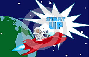 Impetuous Startup Launch Flat Color Illustration photo