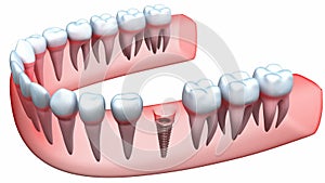 Implant is embedded in the gum