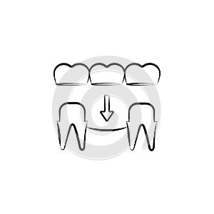 implant, prosthesis icon. Element of dantist for mobile concept and web apps illustration. Hand drawn icon for website design and