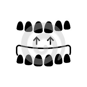 Implanted teeth icon, vector illustration, black sign on isolated background