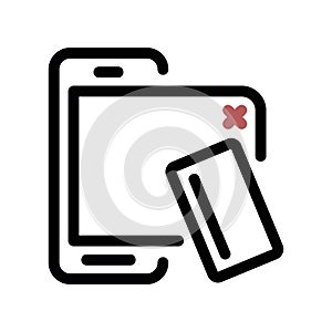 imple vector icon pay by phone, scalable screen