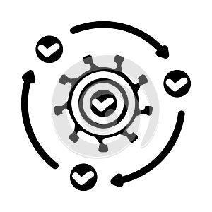 implementation business process glyph icon vector illustration